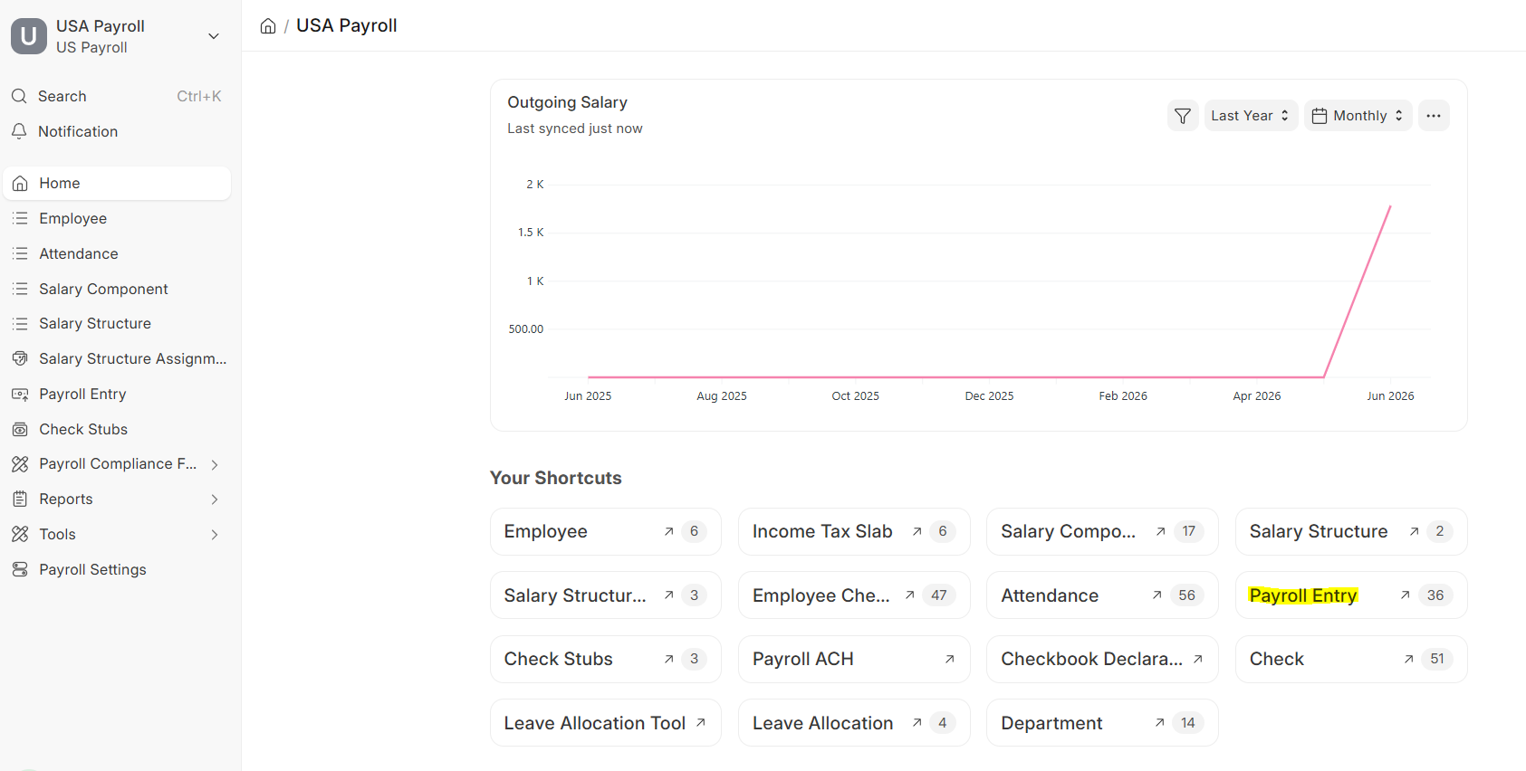 Payroll Entry list view